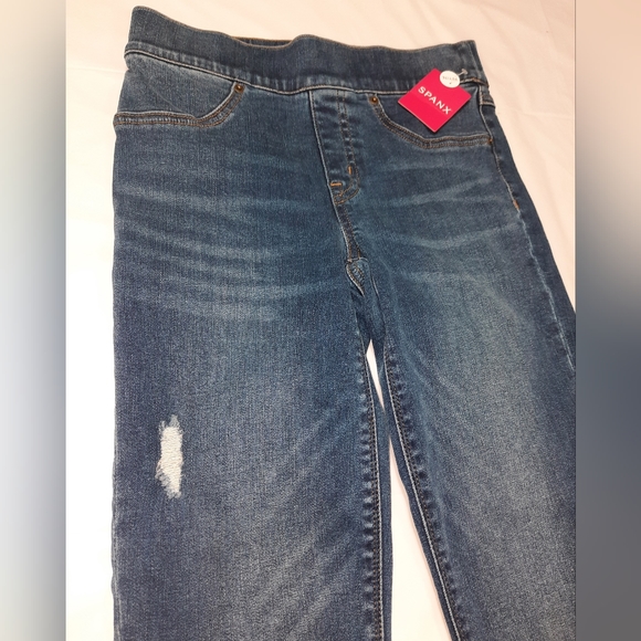 Spanx | Petite Distressed Ankle Skinny Pull On Jeans Size XS NWT - Picture 8 of 12